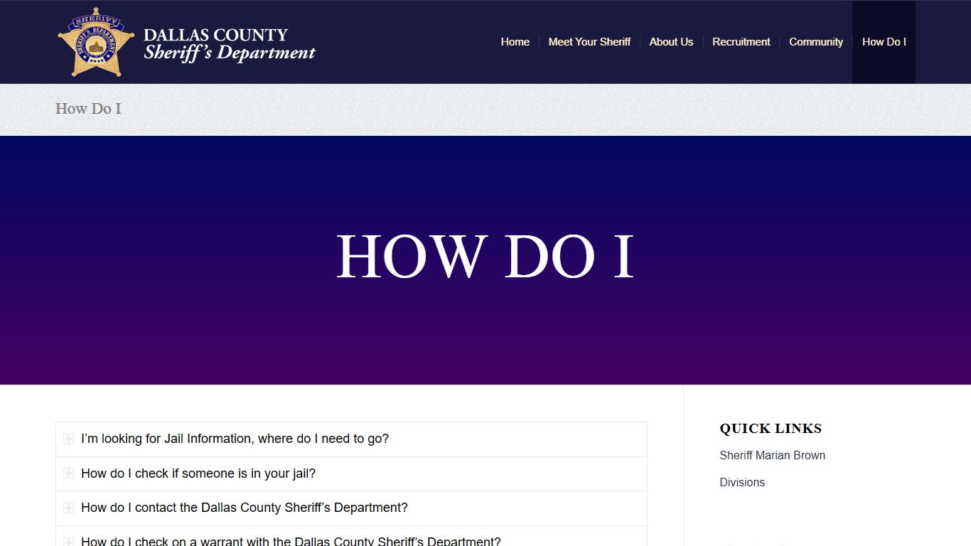 How Do I – Sheriff Department - Dallas County