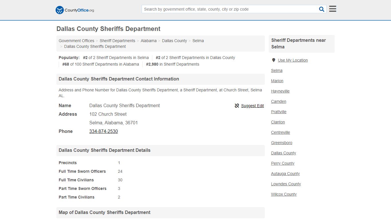 Dallas County Sheriffs Department - Selma, AL (Address and Phone)